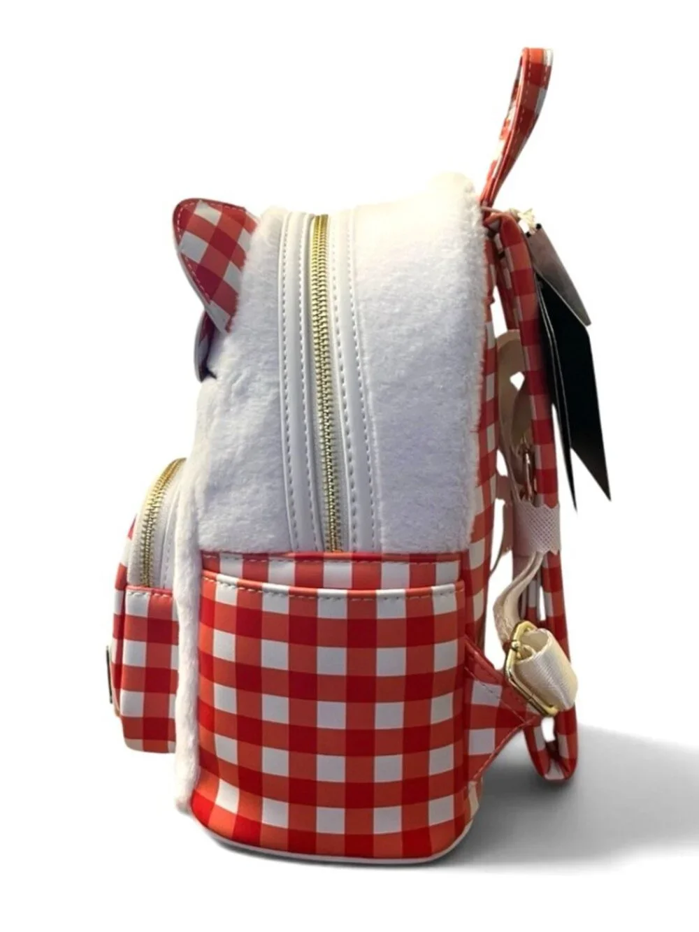Loungefly Sanrio Hello Kitty Gingham Red White Mini Backpack Plush Picnic NWT